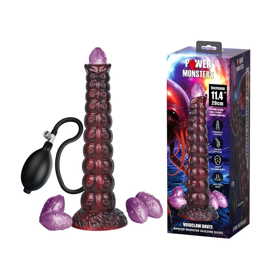 POWER MONSTERS - VOIDCLAW BRUTE ZWEIFARBIGER AUFBLASBARER FANTASIE-SILIKONDILDO 29 CM Ø 5,7 CM